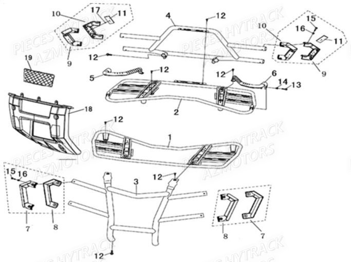 Porte Bagages HYTRACK Pieces Quad HY850S 4x4 EPS E 2014