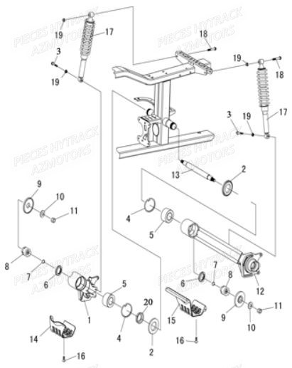 Suspension Arriere HYTRACK Pieces Quad HY850S 4x4 EPS E 2014