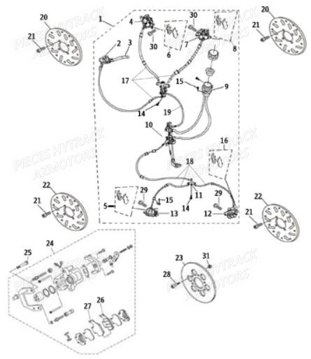 Systeme De Frein HYTRACK Pieces Quad HY850S 4x4 EPS E 2014