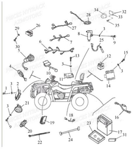 SYSTEME_ELECTRIQUE HYTRACK Pièces Quad HY850S 4x4