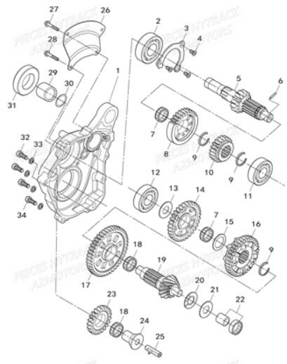 Transmission Boite De Vitesses HYTRACK Pieces Quad HY850S 4x4 EPS E 2014