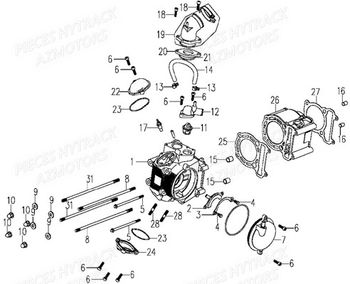 Cylindre HYTRACK Pièces Quad HY860