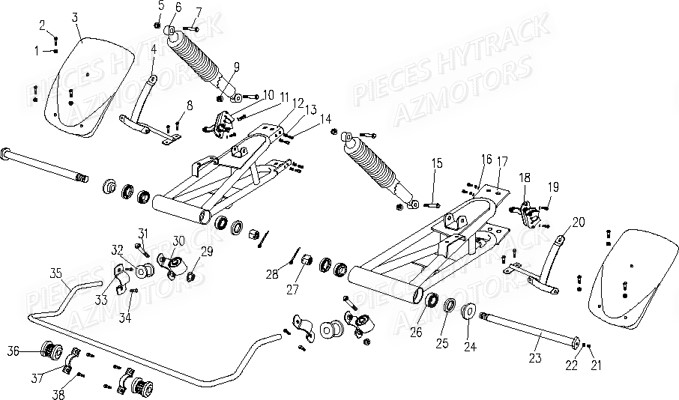 Suspensions Arriere HYTRACK Pièces Quad HY860