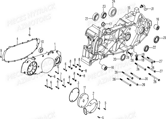 Carter Bas Moteur HYTRACK Pièces Quad HY890