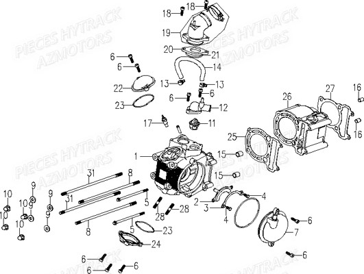 Cylindre AZMOTORS Pièces Quad HY890