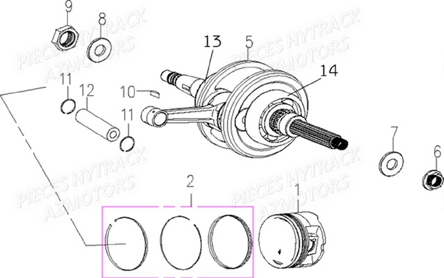 Embiellage AZMOTORS Pièces Quad HY890