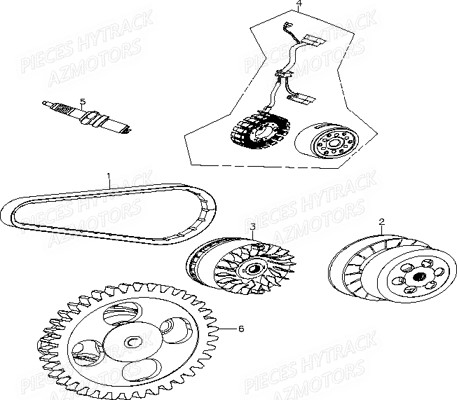 Embrayage AZMOTORS Pièces Quad HY890