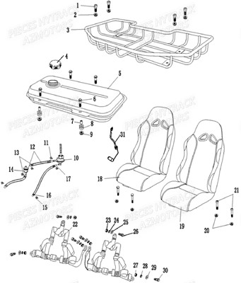 Sieges AZMOTORS Pièces Quad HY890