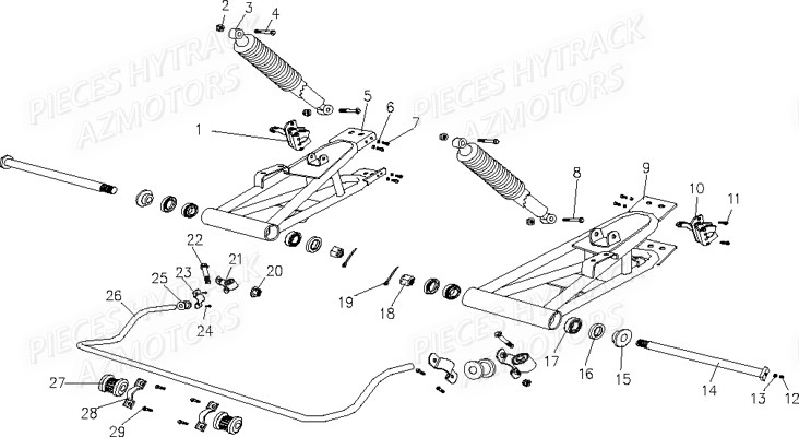 Suspensions Arriere AZMOTORS Pièces Quad HY890