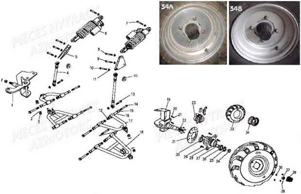 Suspensions Avant AZMOTORS Pièces Quad HY890