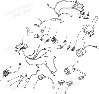 Systeme Electrique AZMOTORS Pièces Quad HY890