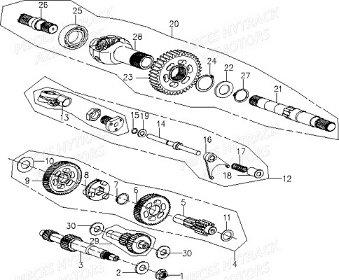 Transmission HYTRACK Pièces Quad HY890