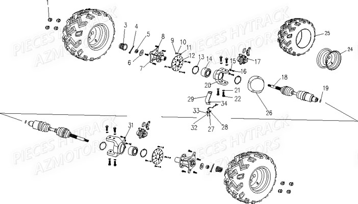 Transmission Arriere HYTRACK Pièces Quad HY890