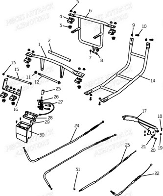 Barres De Protection HYTRACK Pièces Quad HY890 n° Serie x0188 à x0430