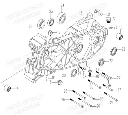Carter Moteur Gauche HYTRACK Pièces Quad HY890 n° Serie x0188 à x0430