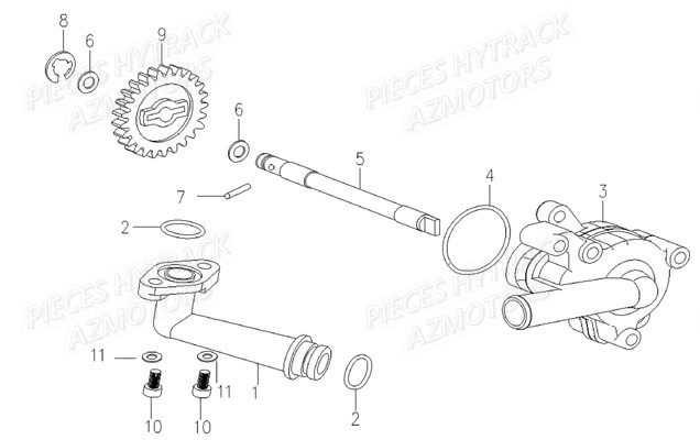 Pompe A Eau HYTRACK Pièces Quad HY890 n° Serie x0188 à x0430