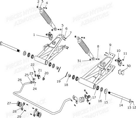 Suspensions Arriere HYTRACK Pièces Quad HY890 n° Serie x0188 à x0430