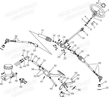 Tringlerie De Direction HYTRACK Pièces Quad HY890 n° Serie x0188 à x0430