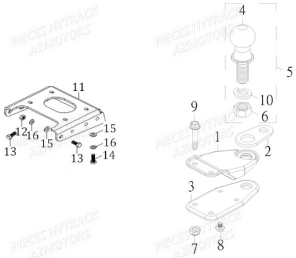 Attelage HYTRACK Pieces Quad HY910IS 4x4 EPS E 2014