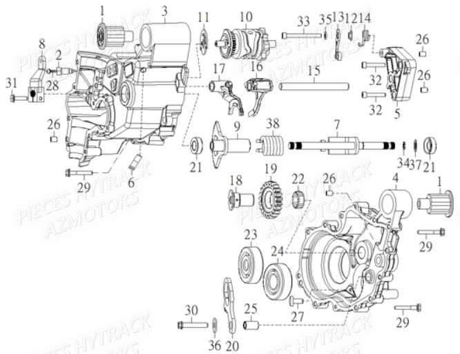 Barillet HYTRACK Pieces Quad HY910IS 4x4 EPS E 2014
