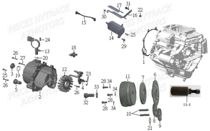 Cache Carter Droit HYTRACK Pieces Quad HY910IS 4x4 EPS E 2014