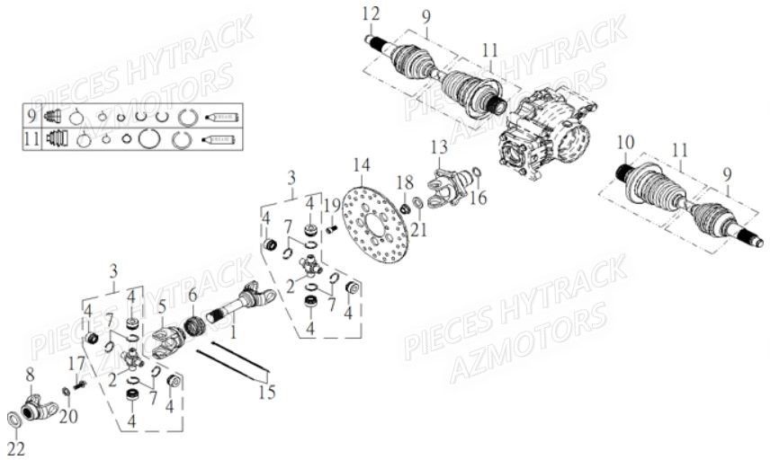 Cardan Arriere HYTRACK Pieces Quad HY910IS 4x4 EPS E 2014