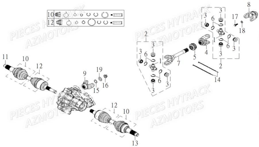 Cardan Avant HYTRACK Pieces Quad HY910IS 4x4 EPS E 2014
