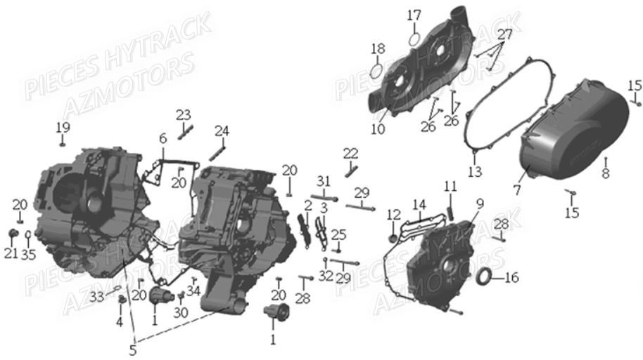 Carter Moteur HYTRACK Pieces Quad HY910IS 4x4 EPS E 2014