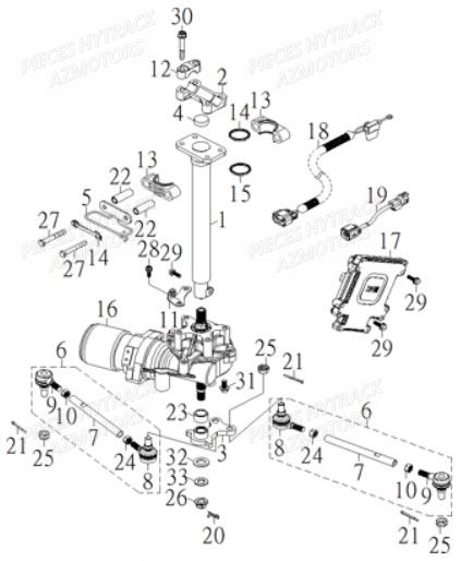 Colonne De Direction HYTRACK Pieces Quad HY910IS 4x4 EPS E 2014