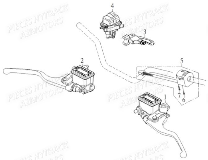 Commandes Au Guidon HYTRACK Pieces Quad HY910IS 4x4 EPS E 2014
