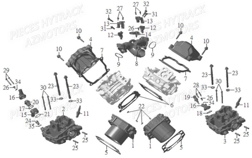 Cylindre HYTRACK Pieces Quad HY910IS 4x4 EPS E 2014
