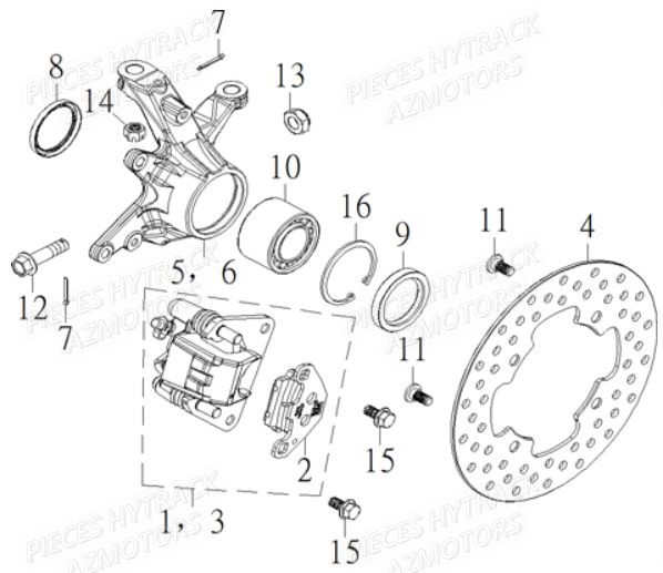 Pivots Avant HYTRACK Pieces Quad HY910IS 4x4 EPS E 2014