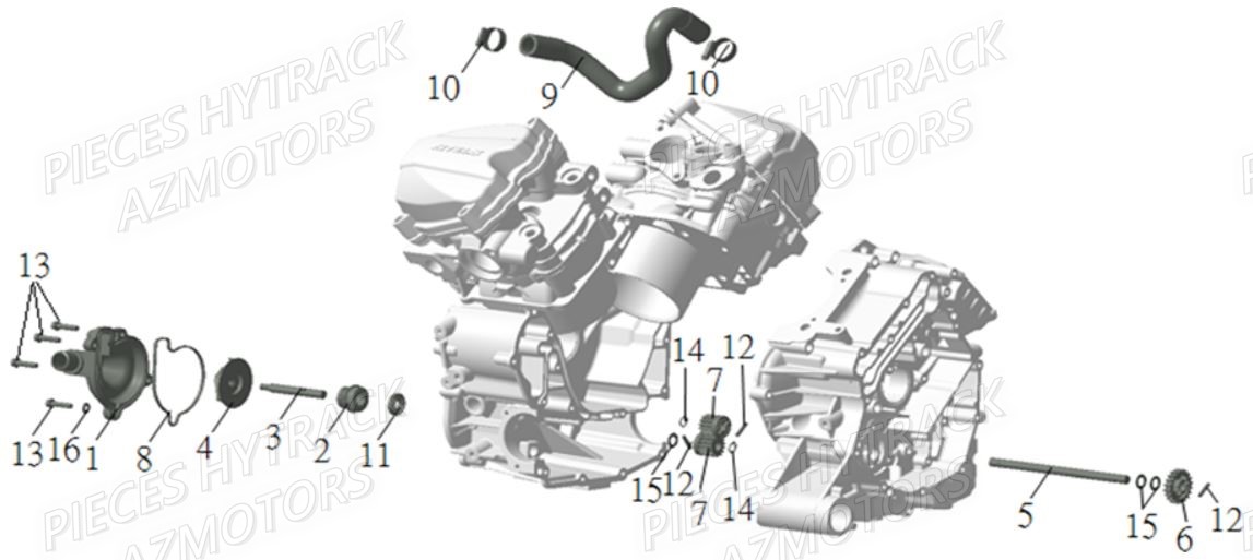 Pompe A Eau HYTRACK Pieces Quad HY910IS 4x4 EPS E 2014