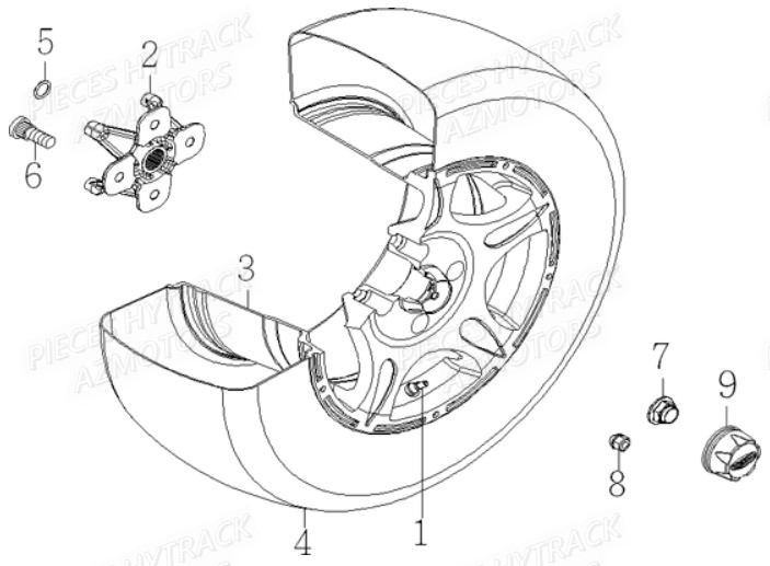 Roues Avant HYTRACK Pieces Quad HY910IS 4x4 EPS E 2014