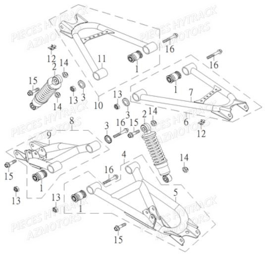 Suspension Arriere HYTRACK Pieces Quad HY910IS 4x4 EPS E 2014