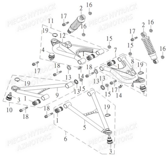 Suspension Avant HYTRACK Pieces Quad HY910IS 4x4 EPS E 2014