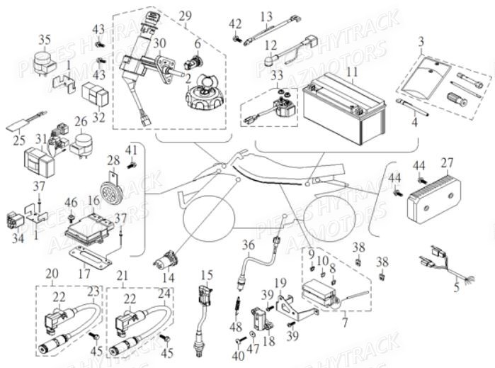 Systeme Electrique HYTRACK Pieces Quad HY910IS 4x4 EPS E 2014