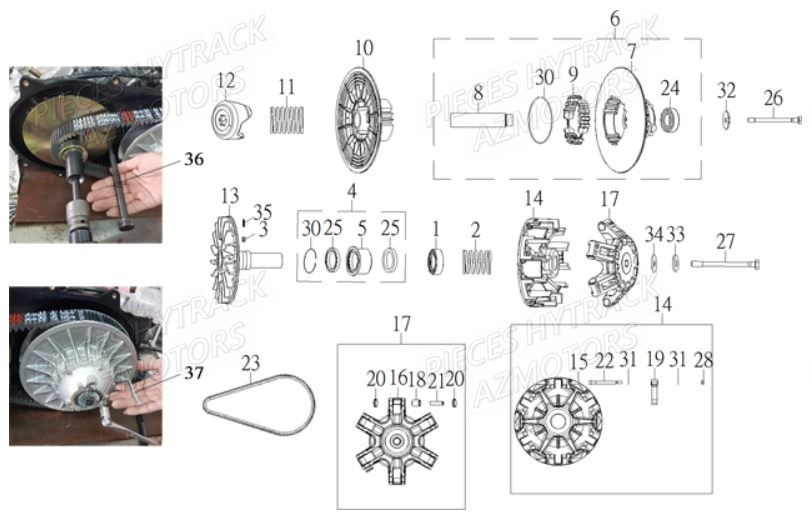Variateur HYTRACK Pieces Quad HY910IS 4x4 EPS E 2014