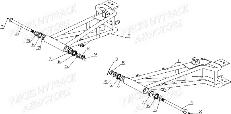 Balanciers Arriere HYTRACK Pièces Quad HY920