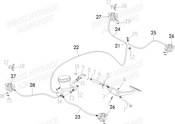 Systeme De Freinage HYTRACK Pièces Quad HY920