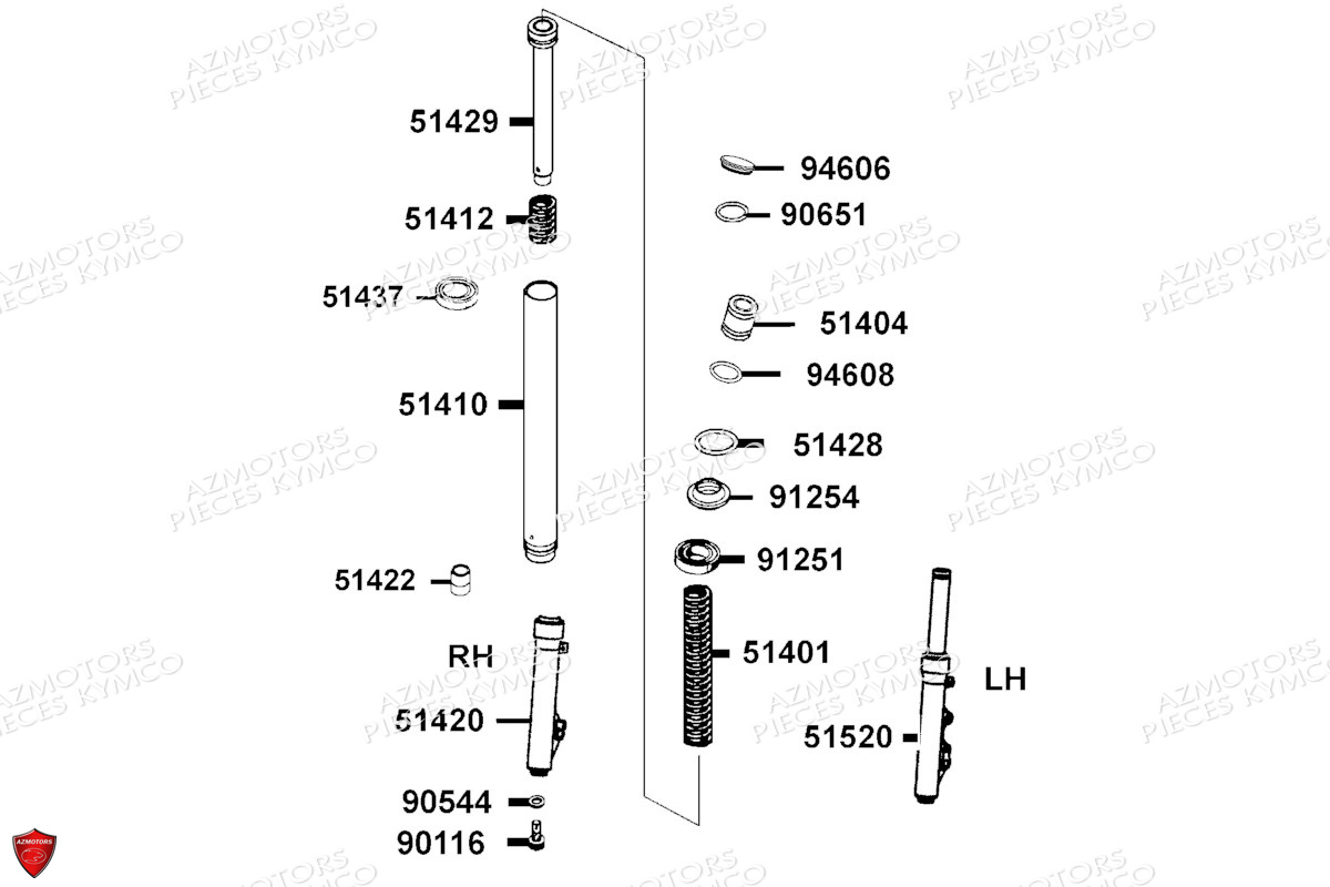 Batons De Fourche Detail KYMCO Pièces I-ONE (EB15CF)