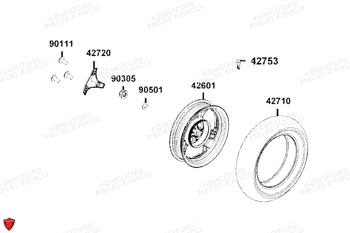 Roue Arriere KYMCO Pièces I-ONE (EB15CF)