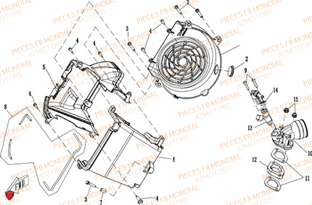 Cache Ventilateur FB MONDIAL Pieces IMOLA 125 CBS (2023)