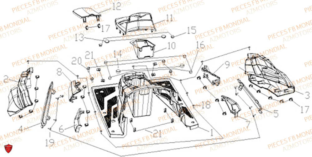 Caches Lateraux FB MONDIAL Pieces IMOLA 125 CBS (2023)
