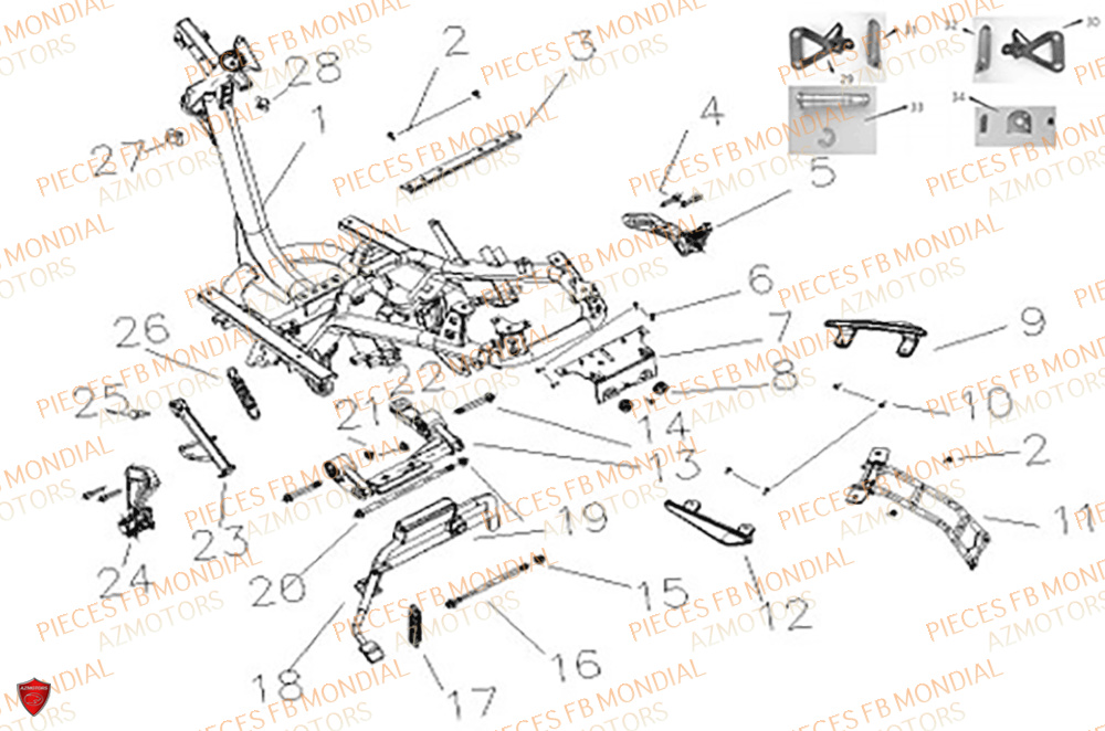 Chassis FB MONDIAL Pieces IMOLA 125 CBS (2023)
