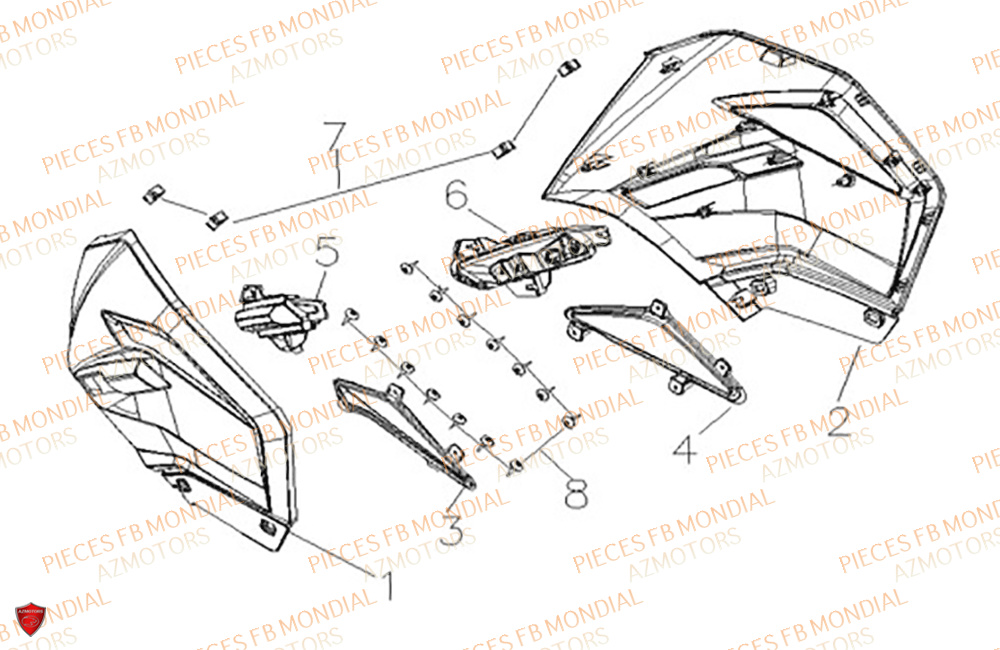 Couvercle Lateraux FB MONDIAL Pieces IMOLA 125 CBS (2023)