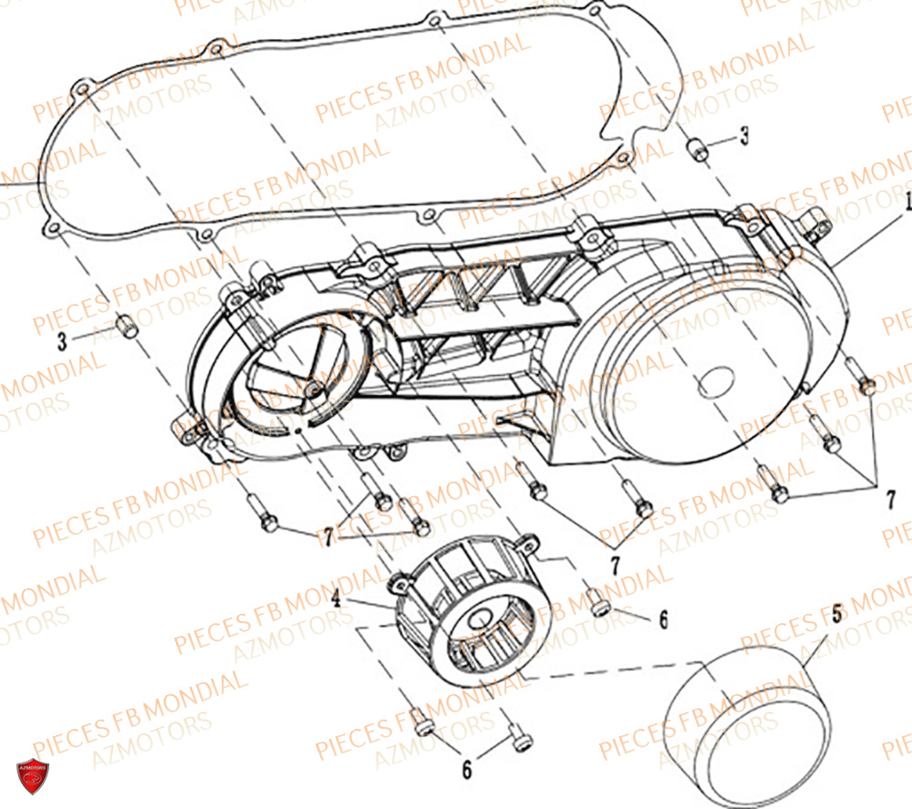 Couvre Carter Gauche FB MONDIAL Pieces IMOLA 125 CBS (2023)