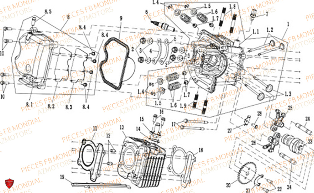 Cylindre FB MONDIAL Pieces IMOLA 125 CBS (2023)