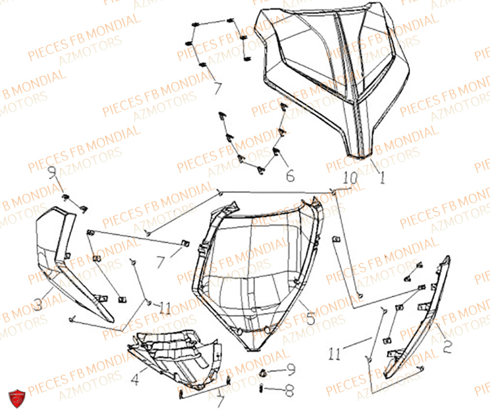 Face Avant FB MONDIAL Pieces IMOLA 125 CBS (2023)