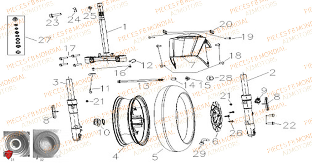 Roue Avant FB MONDIAL Pieces IMOLA 125 CBS (2023)